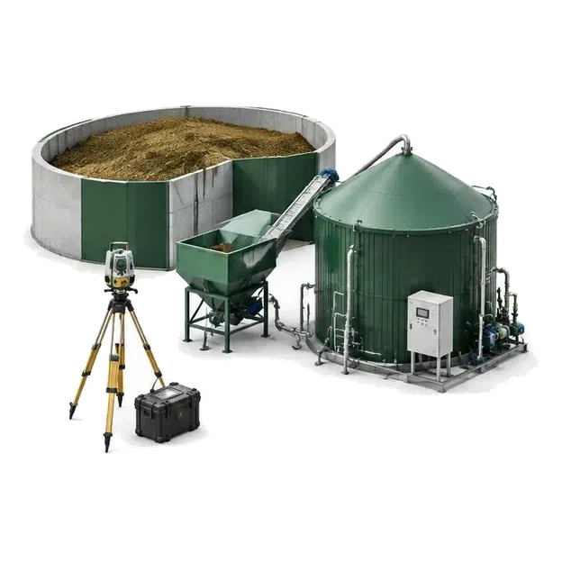 Farm resource reception, operating digester and technician