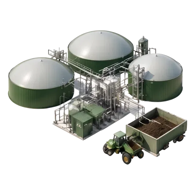 Biogas facility, recovery equipment and nutrient return across agricultural fields